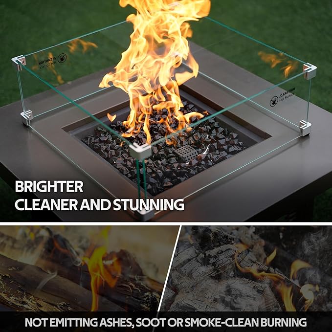 Mr. Fireglass 1/2-Inch Polygon Fire Glass for Fireplace Fire Pit & Lanscaping, 10 Pounds High Luster Amber