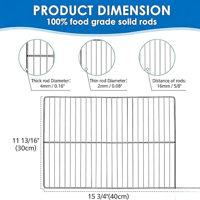 KEESHA BBQ Grill Mesh Metal Stainless Steel Barbecue Grill Grates Replacement - Barbecue Grilling Grid Wire Mesh, Multifunction Cooking Net for Outdoor Grill 2 Pack (15 3/4''*11 13/16'')
