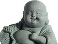 Little Buddha Statue for Home, Laughing Buddha Statue - Stone Meditation Zen Decor, Handmade Baby Buddha Figurine, Buda Indoor/Outdoor Aquarium Tank Desktop Decoration (Buddha Sculpture)