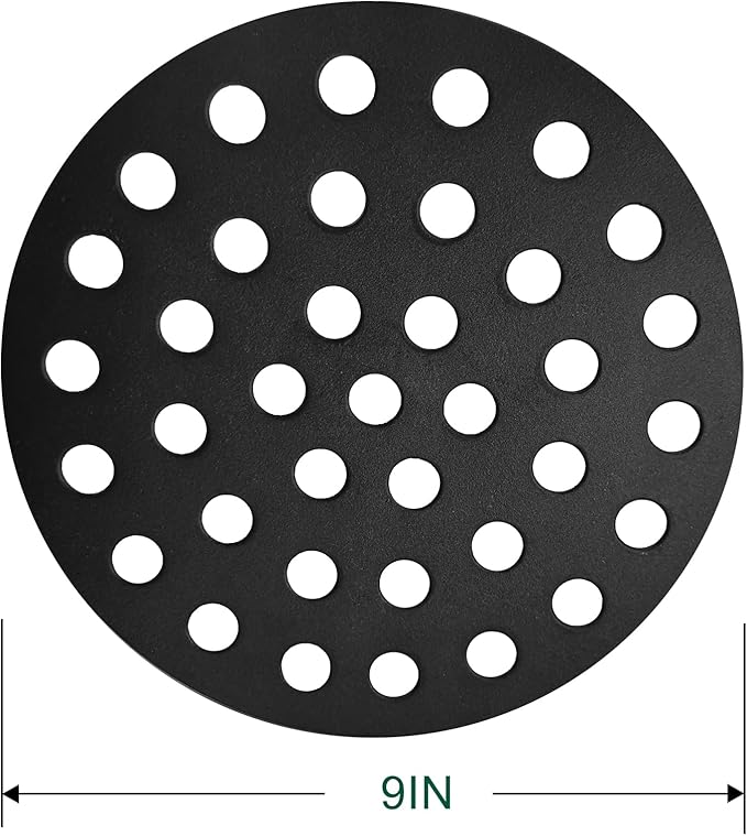 9" Round Cast Iron Fire Grate,BBQ High Heat Charcoal Plate for Large Big Green Egg Fire Grate,Bottom Grate Grill Parts Charcoal Grate Replacement Big Green Egg Accessories