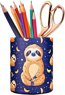 Sloth Pen Holder, Cute Pencil Holder Desk Organizer, Blue Sloth Makeup Brush Holder, Ideal Gift for Office, Classroom, Home (Big Sloth)