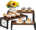 ELITEROO 3 Tier Cupcake Stand & Wood Display Risers, Dessert Stands for Cup Cake or Food, Riser Display Stand for Perfume Collectibles, Tiered Shelf Organizer for Market Retail Vendors, Rustic Brown