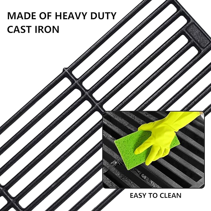 CANDANA Replacement Parts for Chargriller 3001, 3008, 3030, 4000, 5050, 5252 Grill Models, Stainless Steel Burner, Stainless Steel Heat Plates, Porcelain Cast Iron Cooking Grid Grates, Igniters