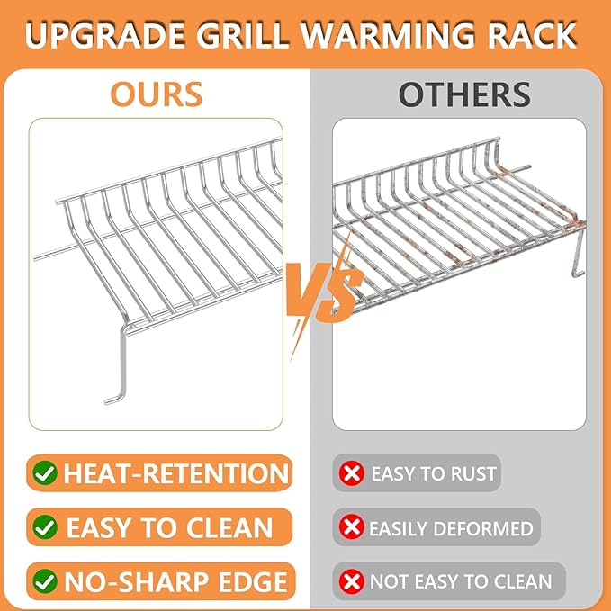 G467-0001-W1 Grill Warming Rack for Charbroil Advantage Replacement Parts 463344015 466344015, Swing Away Grid for Charbroil Upper Grate Charbroil Advantage 4 Burner Grill Rack Replacement