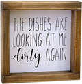 Lavender Inspired The Dishes are Looking at Me Dirty Again -Funny Kitchen Signs-Mini Farmhouse Framed Kitchen Decor-Tiered Tray Sign-Kitchen Counter-Rae Dunn Sign-Shelf Sitter-Kitchen Humor-Moms Gift
