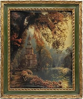 Vintage Picture Frame 8x10 - 8x10 Picture Frame, Elegant Antique Frames 8 X 10 With Glass Front, Fancy Ornate Frame 8x 10 For Photo Display Tabletop And Wall Hanging,Victorian Gothic Wall Decor（Lake Green Gold）