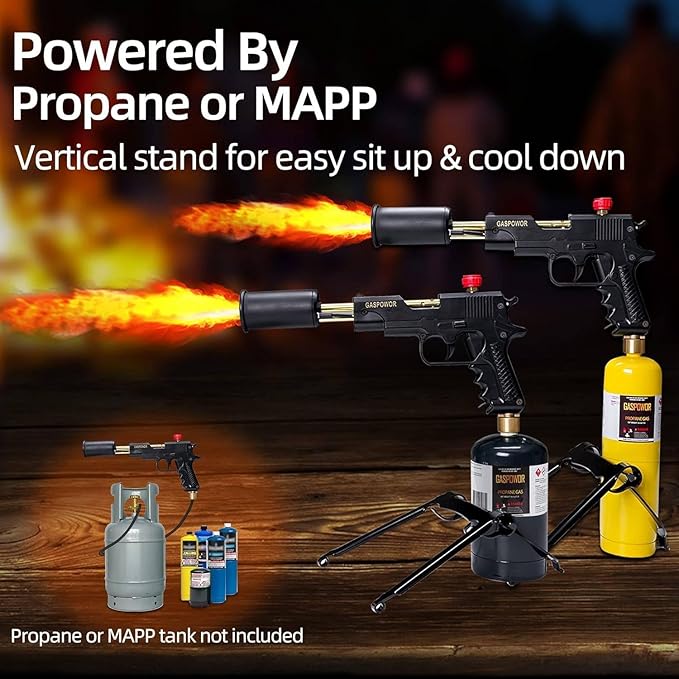POWERFUL Grill Gun Propane Torch, Searing Torch kit with Meat Thermometer, Charcoal Starter, Campfire Starter,Cooking Sear Torch,Sous Vide,Kitchen torch, Charcoal BBQ Light,Culinary Torch