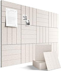 Fluxynara Felt Bulletin Board Tiles Large 48" x 36" Cork Board Alternative-12 Pack with 70 Adhesive Tabs, Thick Slat Wall Panels for Office Decor, Push Pin Board Wall Organizer Alternative -Oatmeal
