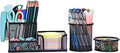 Freewindo Mesh Desk Organizer, Set of 3 Pen Holder Office Desk Accessories with Pencil Holder Sticky Note Holder, Pencil Cup and Paperclips Cup