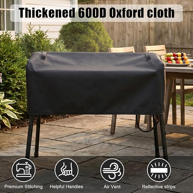 QuliMetal Patio Cover and Carry Bag for Camp Chef 3 Burner Stoves, Tundra Pro 16, SPG90B, PRO90, TB90LWG – Heavy Duty 600D Stove Cover and Bag for Camp Chef Pro 90X