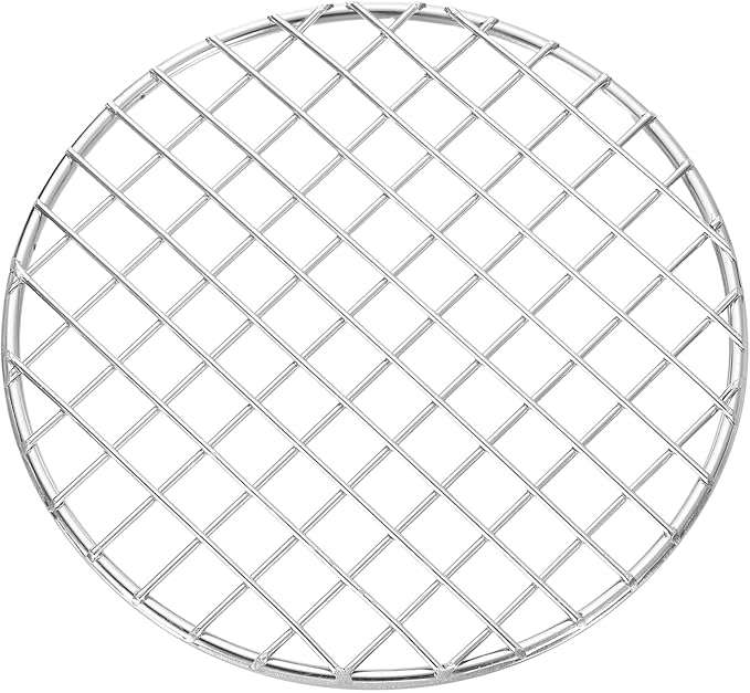uxcell Round Cooking Rack, Dia 6.5 Inch Stainless Steel Grill Grate Cross Wire Barbecue Grill for Cooking Baking Air Fryer Racks, Silver