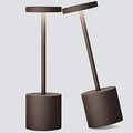 2Pack Cordless Table Lamp, Rechargeable LED Battery 5000mAh Metal USB Portable Powered Desk Lamp, 3 Levels Brightness Light for Restaurants Outdoor (2pack 10.25in ferrugino)
