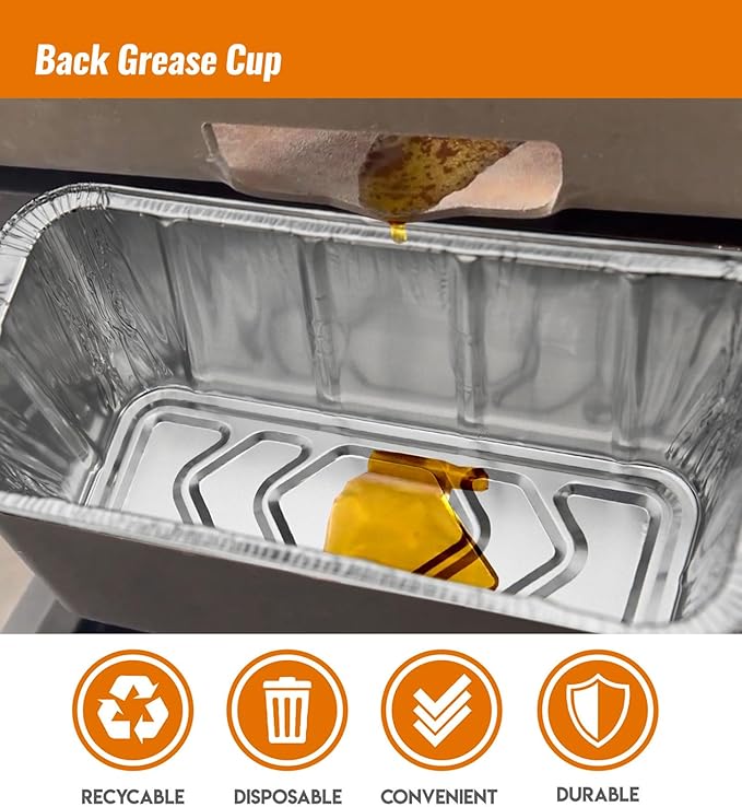 NUPICK 20 Pack Grease Cup Liners for Blackstone 17"/28"/36" Griddle, Drip Pan Liners for Blackstone 5017, Disposable Aluminum Foil Drip Pan Liner