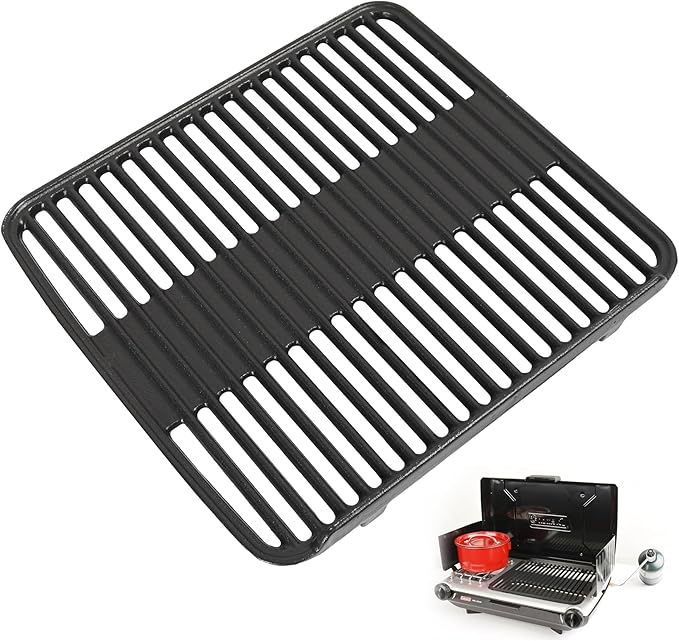 Cast Iron Grill Grates for Coleman 2-in-1 Camping Grill, Cooking Grid for Coleman 2 Burner Propane Stove, Fits Coleman Classic 2-Burner 2157480 2000020929 2000020925 2157480 ‎2000038016 Propane Stove