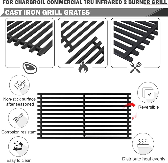 463642316 Grates for Charbroil Commercial Tru Infrared Grill Replacement Parts 463644220 463632320 463245518 Signature 2 Burner 463675016 G369-0030-W2 Nexgrill 720-0864M 720-0864 Grates Replacement
