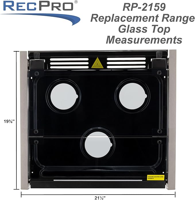 RecPro RV Stove Replacement Glass Top for RV Oven and RV Cooktops | Compatible with Greystone