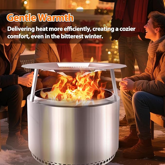 Heat Deflector for Solo Stove Yukon 1.0 & 2.0 – 27" Fire Pit Heat Diffuser Accessory, Heavy-Duty 304 Stainless Steel, Outdoor Heat Deflector with Spark Guard – Solo Stove Yukon Accessories