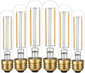 LiteHistory Dimmable E26 LED Bulb 4W Equal 40 Watt Warm White 2700K E26 Edison AC120V 400lm Tubular T9 T10 LED Light Bulb for Rustic Pendant,Chandeliers,Wall sconces 6Pack