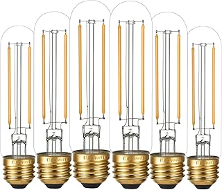 LiteHistory Dimmable E26 LED Bulb 4W Equal 40 Watt Warm White 2700K E26 Edison AC120V 400lm Tubular T9 T10 LED Light Bulb for Rustic Pendant,Chandeliers,Wall sconces 6Pack
