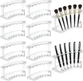 SOUJOY 8 Pack Acrylic Pen Display Stand, 6-Slot Pen Holder Rack, Eyebrow Pen Stand, Makeup Brush Rack Organizer for School Office Home Store