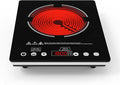 Single Burner Electric Cooktop, 110V-120V Electric Stove Infrared Hot Plate with Touch Control, Child Safety Lock, Timer, 9 Power Level, 1800W Plug in Induction Cooktop Burner for Cooking