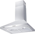CIARRA Range Hood 30 inch Wall Mount 550CFM Ducted Ductless Stove Vent Hood with 2 LED Light for Kitchen, Stainless Steel, Push Button, Easy to Install, CAS75206P-N