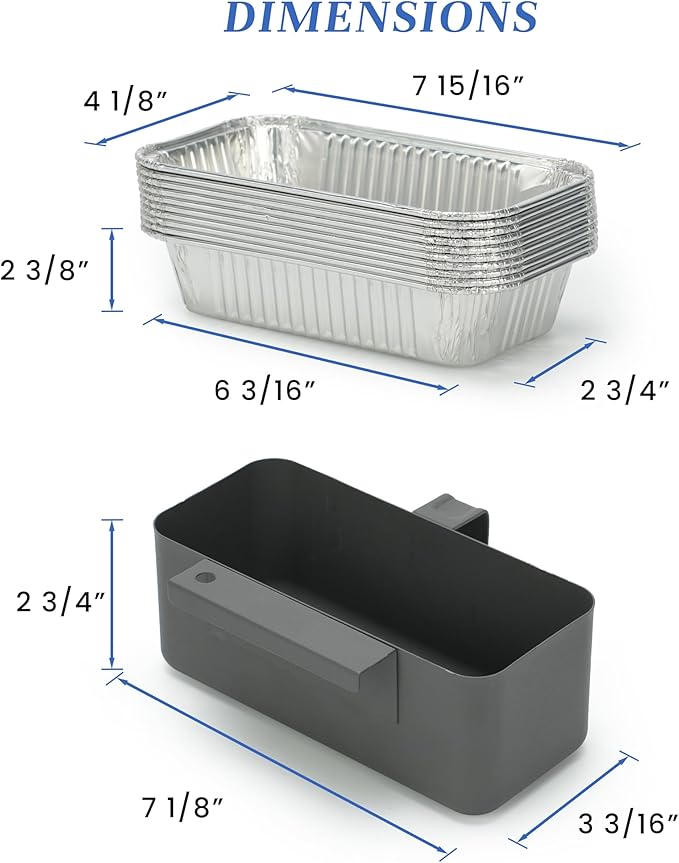 Grease Catcher for Blackstone Griddle, Compatible with Blackstone Select 17", 22", 28" and 36" Models, Grease Cup Replacement Drip Pan with 10 Liners for Blackstone Adventure Ready 22" Griddle