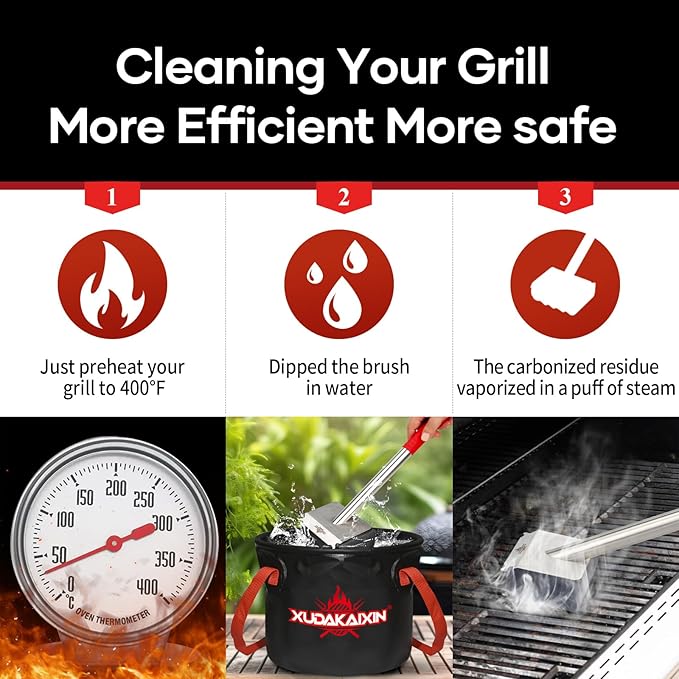 XUDAKAIXIN Grill Brush Bristle Free,Unique Wave pad for Cast Iron/Stainless-Steel Grates, (Only Replaceable Cleaning Head No Grill Brush)