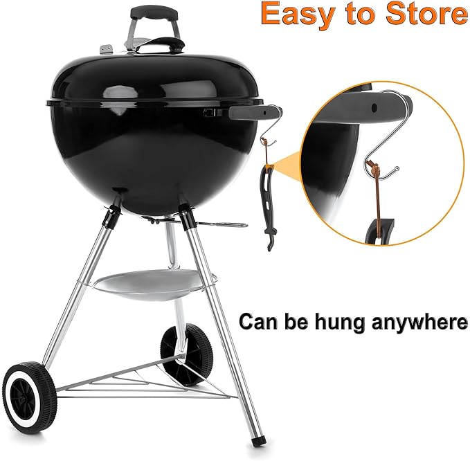 DELSbbq 2 Pack Grill Grate Lifter, Cast Iron Cooking Grid Lifter, Barbecue Universal Grate Lifter Tool for Most Charcoal Grills and Gas Grills, Grate Hook, Grate Handle