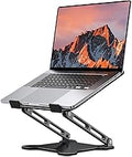 LOXP Adjustable Laptop Stand for Desk, Metal Foldable Laptop Riser Holder, Portable Ventilated Cooling Desk Book Shelf, Ergonomic Computer Notebook Stand Compatible with 10-15.6" Laptops