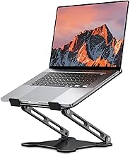 LOXP Adjustable Laptop Stand for Desk, Metal Foldable Laptop Riser Holder, Portable Ventilated Cooling Desk Book Shelf, Ergonomic Computer Notebook Stand Compatible with 10-15.6" Laptops