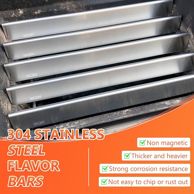 QuliMetal 304 Stainless Steel 22.5" Flavorizer Bars for Weber Spirit 300 Series (Side Knobs) – Fits Spirit E310, E320, Genesis Silver Gold Platinum B/C, Replacement for Weber 7536/7537