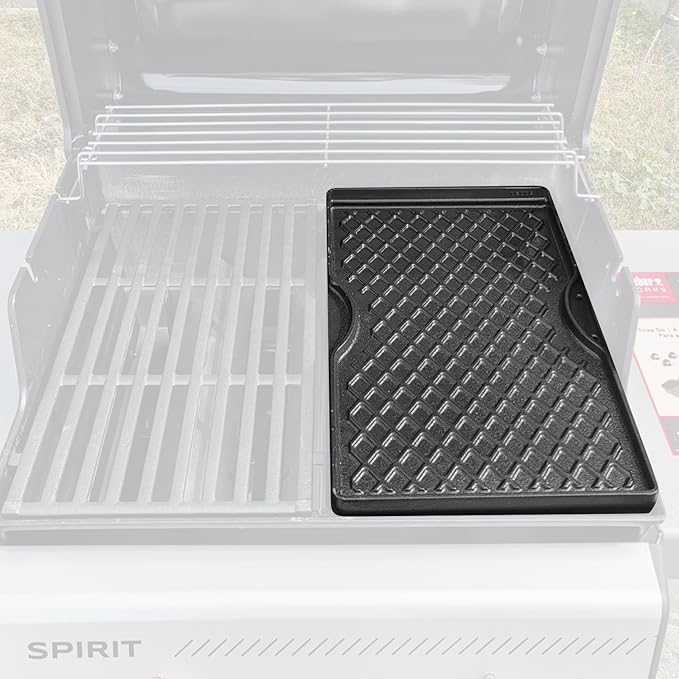 Grill Griddle for Weber Spirit 200 Series, 17.5" Porcelain-Enameled Cast Iron Reversible Grill Plate for Weber Spirit E210 E220 S210 S220 & Spirit II E210 E220, Nonstick Flat Top BBQ Griddle Pan