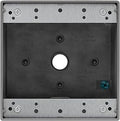 ENERLITES Weatherproof Outlet Box with Three 1/2-in Threaded Outlets, Outdoor Electrical Box, 3 Holes 0.50” Each, 2-Gang, 4.53” Height x 4.53” Length x 2.16” Depth, EN2350,Grey