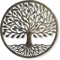 It's Cactus Handmade Tree of Life Wall Decor, Metal Hanging Artwork from Haiti, 23 Inch Round Sculpture, Display Indoor or Outdoor, Fair Trade Member
