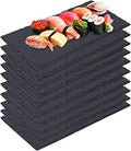 10 Pack 8.7 x 6 Inch Slate Cheese Boards, Slate Plates Black Charcuterie Boards - Natural Stone Serving Tray with Soapstone Chalks for Parties, Gifts, and Special Events.