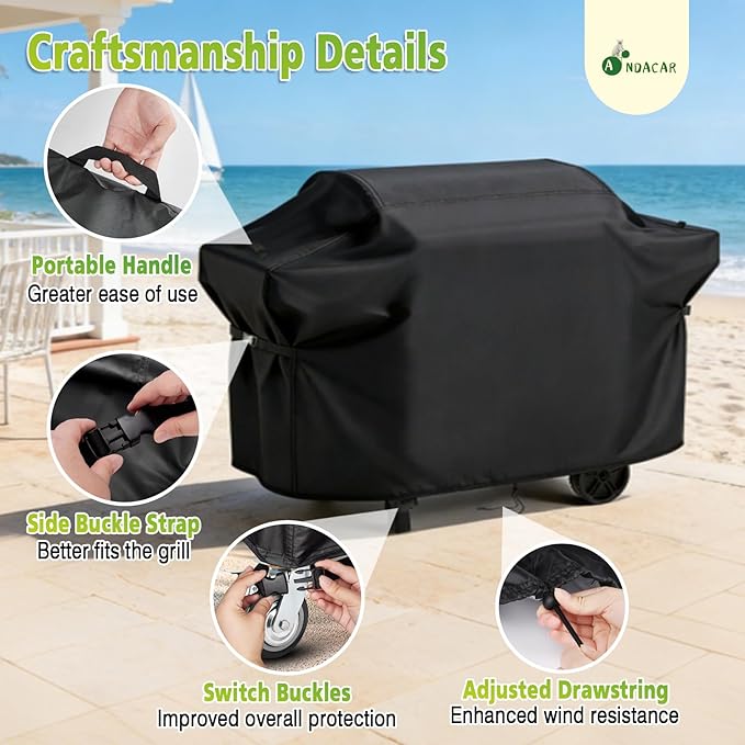 Grill Covers 76 inch for Nexgrill Oakford 1150 Pro Grill Model 810-0072 Cover, Waterproof Outdoor Barbecue Covers for Weber Gas Grill and More (Cover Only) - 76" L×26" W×47" H