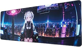 Anime Mouse Pad,Large Mouse Pad, Soft Rubber Base, Non-Slip Surface,31.5x11.8x0.12inch Long Computer Keyboard Mouse Mat,Office Desk Mat,Gaming Mousepad. (Cybergirl)