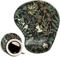 Ergonomic Mouse Pad with Wrist Support and Coaster,Mouse Pads with Non-Slip PU Base for Home Office Working Studying Easy Typing & Pain Relief Botanical Flowers