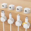 8Pack Rotatable Cord Organizer, Spring Cable Clips With Clasp Lock, INCHOR No-Residue Adhesive Cable Organizer, Cord Holder for Nightstand Car Home Office (White)