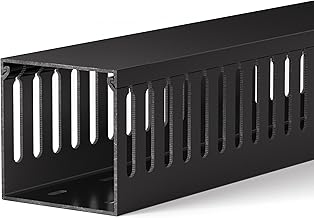 ZhiYo 3x3in Cable Raceway, 6FT(2xL3FT) Large Wire Tray, Cord Hider for Network Cable Management, Wire Covers for Cords Computer Under Desk, Cord Cover Wall Cable Hider Cable Cover, Black