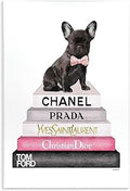 Stupell Industries 'Book Stack Fashion French Bulldog', Wall Plaque Art, 13 x 19 Inches, Easy to Hang and Sturdy, Made in USA, by Amanda Greenwood
