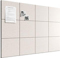 Bumusty Large Cork Board 48" x 36" Alternative - 12 Pack Felt Wall Tiles with 70 Safe Removable Adhesive Tabs, 30 Pushpins, Cork Boards for Walls Pin Board Bulletin Board Office Decor (Oatmeal)