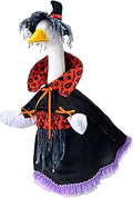 Cutecrop Halloween Goose Outfit Witch Goose Clothes for 23" High Cement or Plastic Lawn Clothing Porch Garden Costume for Yard Lawn Outdoor Garden Patio Statue Holiday Decor