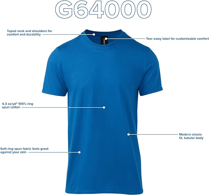 Gildan Adult Softstyle Cotton T-Shirt, Style G64000, Multipack