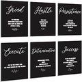 Coume 6 Pack Art Acoustic Panels 12" x 16" Inspirational Self Adhesive Soundproof Wall Panels Motivational Decorative Sound Absorbing Studio Acoustic Treatment Home Decorations(Classic Style)