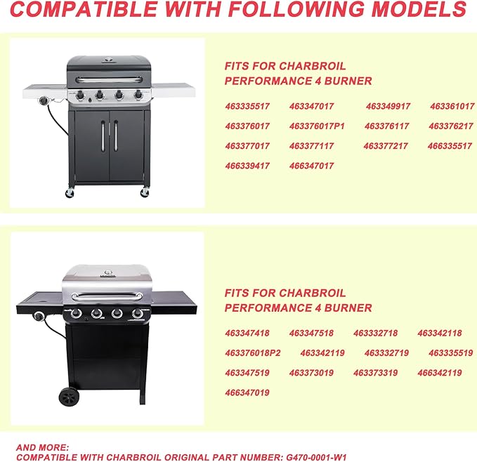 DcYourHome G470-0001-W1 Warming Rack for Charbroil Performance 4 Burner 463342119 463332718 463347017 463335517 463376017P1, 22 7/10 Inch Stainless Steel Swing Away Grid for Charbroil 463361017