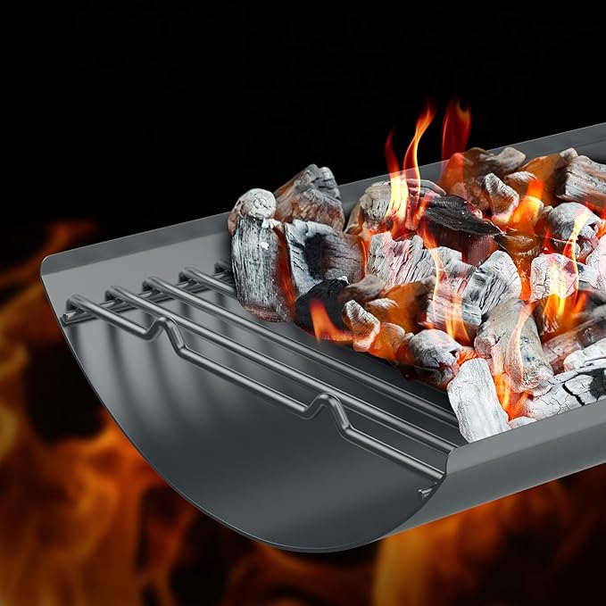 Aluminum Steel 27 Inch Ash Pan Replacement Parts for Chargriller Charcoal 1224, 1324, 2121, 2222, 2727, 2828, 2929,BBQ Accessories Ash Tray with 2PCS Fire Grate Hanger for Charbroil 17302056 Grill