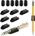 12 Pack Adhesive Pencil Pen Holders for Desk, Silicone Flexible Pens Holder for Wall,Clipboard,Marker,Office Organizer Small and Large,Classroom Must Haves,Teacher Supplies,Black