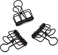 12-Pack Medium Metal Wire Binder Clips, Office Supplier School Accessories,Colorful Hollow Out Paper Organizer, Paper Binder Clip (Black)